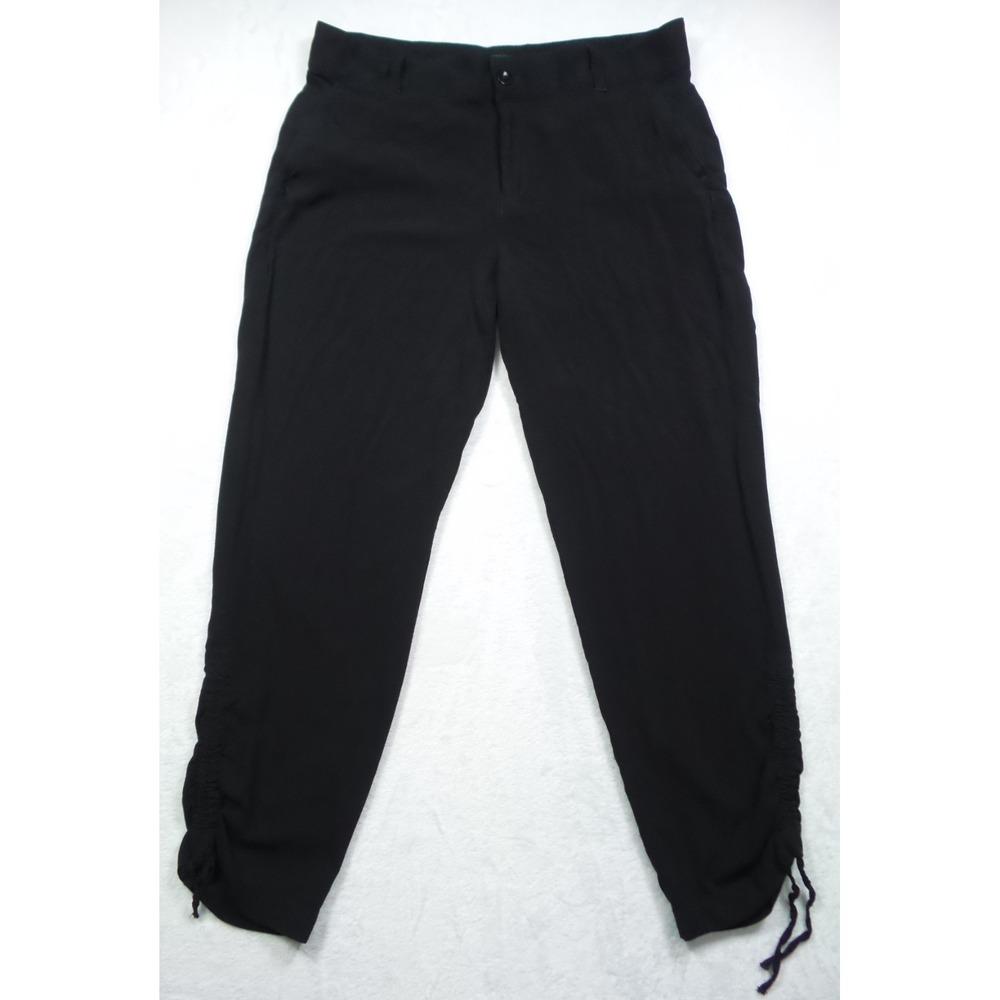 LRL Lauren Ralph Lauren Pants Womens Size 10 Black Adjustable Cinched Drawstring